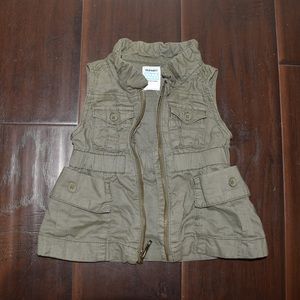 Olive green cargo utility vest